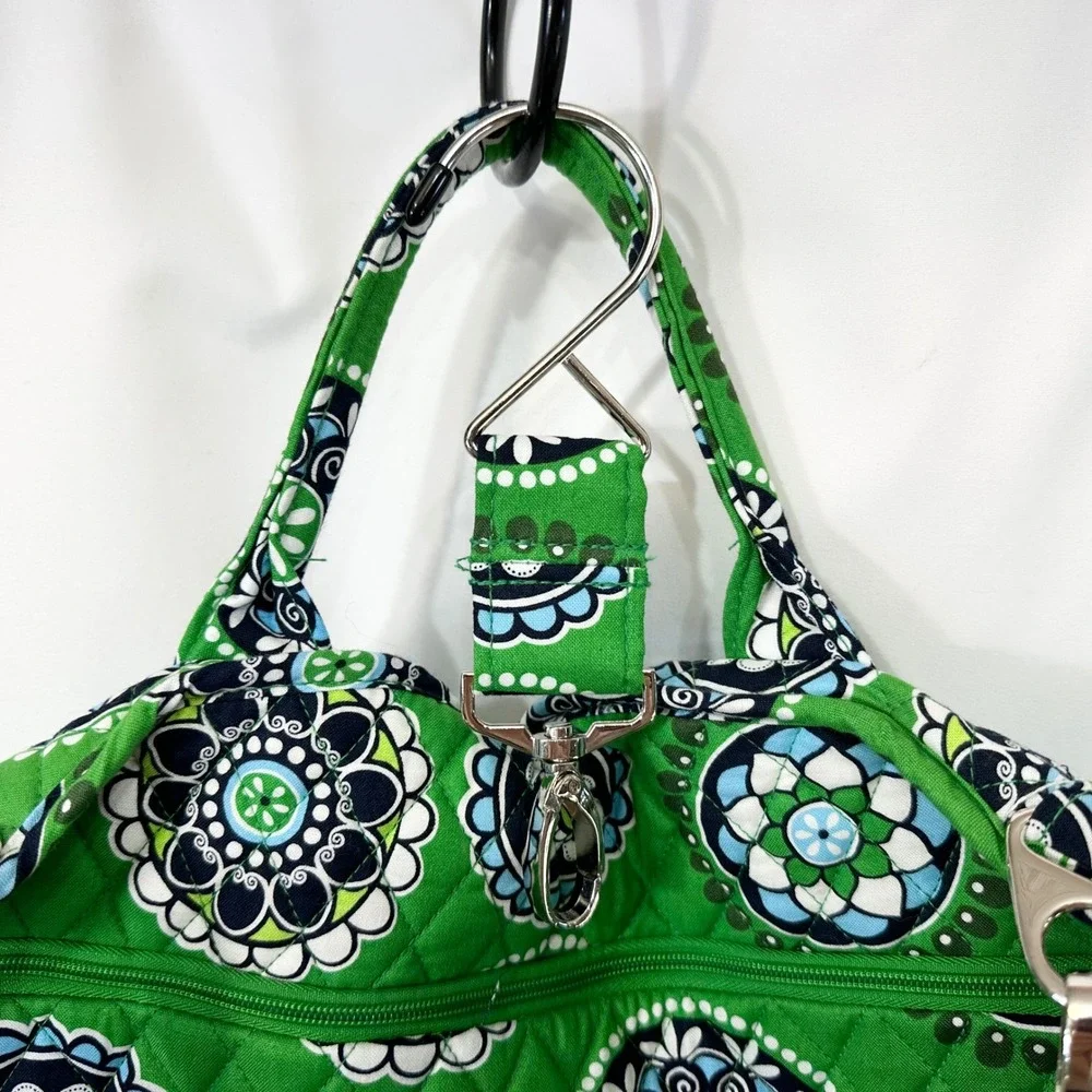 Vera Bradley Hanging Garment Bag Green Medallion Quilted Cotton Travel Vacation